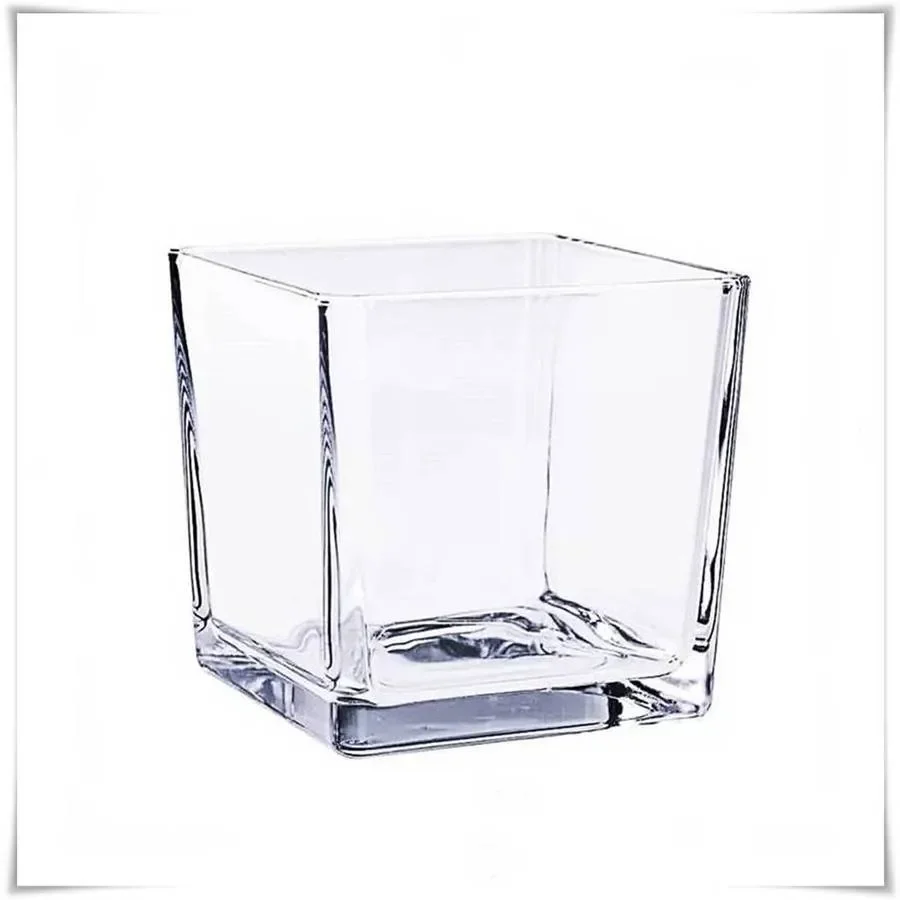 Wazon szklany kwadratowy 12x12 cm / grube szkło – Kaja-Glass