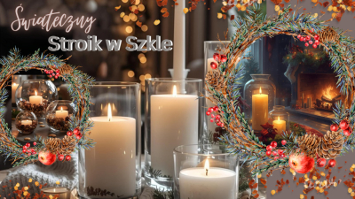 Stroik świąteczny w szklanym wazonie – elegancka dekoracja na zimowy czas